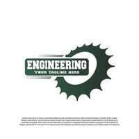 Ingenieria logo con engranaje concepto. mecánico firmar o símbolo. tecnología icono -vector vector