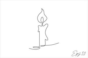 candle continuous line vector illustration