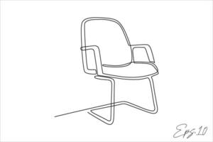 continuous line chairs white background vector