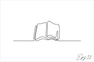 book continuous line vector illustration