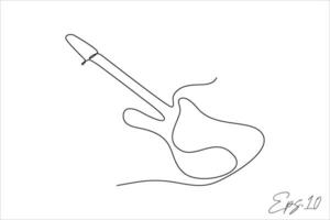 electric guitar continuous line vector illustration