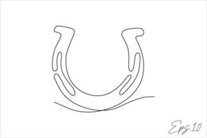 horseshoe continuous line vector illustration