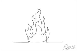 fire continuous line vector illustration