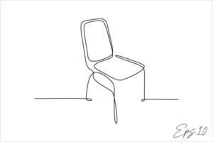 continuous line chairs white background vector