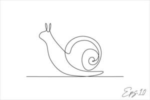 snail conch continuous line vector illustration