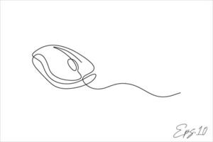 computer mouse continuous line vector illustration