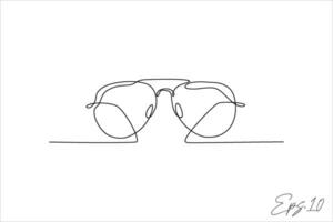 glasses continuous line vector illustration