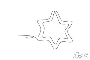 star continuous line vector illustration