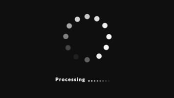4k ciclo estoque vídeo, em processamento ícone animação. movimento animado imagens de vídeo, não respondendo ícone ui elemento em Preto fundo. video
