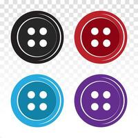 Sewing button or shirt fastener buttons flat icon for apps and websites vector