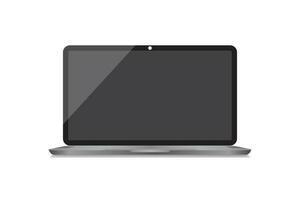 Realistic Laptop Display with a blank screen on a white background. Notebook vector illustration element.