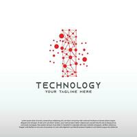 Technology logo with initial I letter, network icon -vector vector
