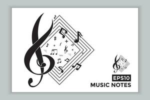 music scale or music note sign or symbol. musical scale icons element vector for banner material, background.