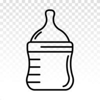 Baby milk bottle line art icon for apps and websites vector
