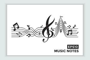 music scale or music note sign or symbol. musical scale icons element vector for banner material, background.