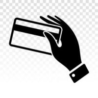 golpe fuerte crédito tarjetas con humano mano compra plano icono para aplicaciones y sitios web vector