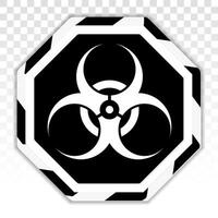 Biohazard or biological hazard warning sign or symbol flat vector icon for apps and websites