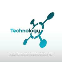 Technology logo design, illustration element-vector vector