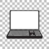 Laptop with a blank screen with a white background vector