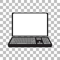 Laptop with a blank screen with a white background vector