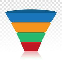 sales lead conversion half funnel icon for presentation apps and websites vector