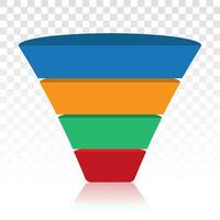 sales lead conversion half funnel icon for presentation apps and websites vector