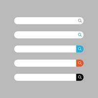 Simple search bar set with rounded edges vector