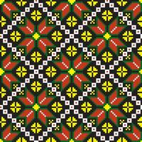 vector de colores sin costura ucranio nacional ornamento, bordado. interminable étnico floral borde, eslavo pueblos modelo. rojo cruzar puntada.
