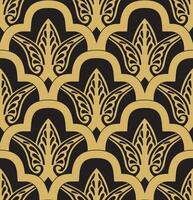 Vector golden seamless oriental national ornament, background. Endless ethnic floral pattern of Arab peoples. Persian painting.