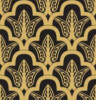 Vector golden seamless oriental national ornament, background. Endless ethnic floral pattern of Arab peoples. Persian painting.