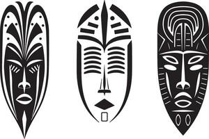 conjunto de africano tribal mascaras, tribal mascaras vector ilustración