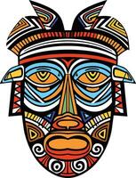 tribal mask vector illustration on isolated background, tribal masks for t-shirt design, sticker and wall art