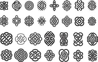 Set of Ancient Celtic Knotwork patterns and symbols vector