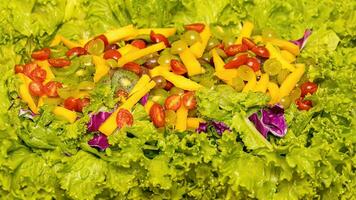 Food served salad with lettuce leaves photo