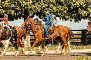 Apore, Goias, Brazil - 05 07 2023 Horseback riding event open to the public photo