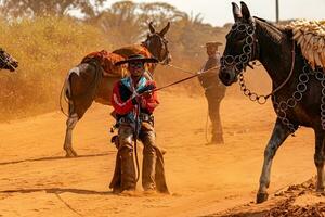 Apore, Goias, Brazil - 05 07 2023 Horseback riding event open to the public photo