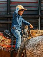 Apore, Goias, Brazil - 05 07 2023 Horseback riding event open to the public photo