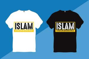Islam is peace love and justice for all Islamic Quote T Shirt vector