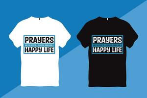 Prayers are the key to a peaceful mind and a happy life Islamic Quote T Shirt vector