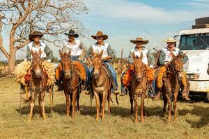 aporo, goiás, Brasil - 05 07 2023 lado de caballo montando evento abierto a el público foto