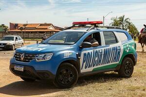 aporo, goiás, Brasil - 05 07 2023 coche vehículo de el militar policía foto