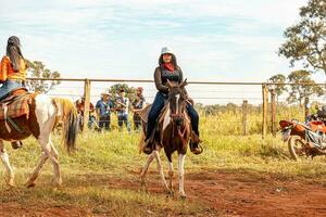 Apore, Goias, Brazil - 05 07 2023 Horseback riding event open to the public photo