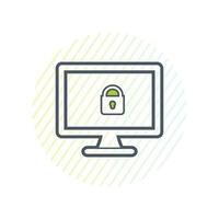 Computer and Cyber Security Icon. Editable Vector EPS Symbol Illustration.