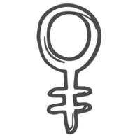 The vector symbol of Venus denotes the feminine and is used to denote a woman.