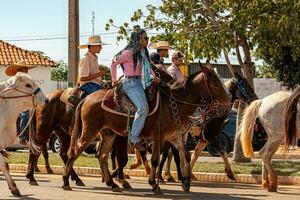 Apore, Goias, Brazil - 05 07 2023 Horseback riding event open to the public photo