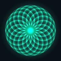 Mandala design. Flower of Life. Sacred Geometry. Pattern of rotating circles. Mathematical symbol. Balance and harmony. Vector illustration.