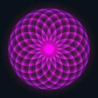 Mathematical symbol. Mandala design. Flower of Life. Sacred Geometry. Pattern of rotating circles. Balance and harmony. vector