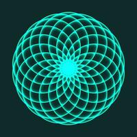 Mandala design. Flower of Life. Sacred Geometry. Pattern of rotating circles. Mathematical symbol. Balance and harmony. Vector illustration.