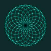 Mandala design. Flower of Life. Sacred Geometry. Pattern of rotating circles. Mathematical symbol. Balance and harmony. Vector illustration.