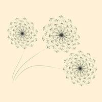 Summer floral background of stylized dandelions. For the design of postcards, brochures, flyers. vector